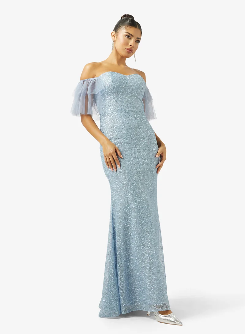 Ella Limited Edition Off Shoulder Shimmer Dress